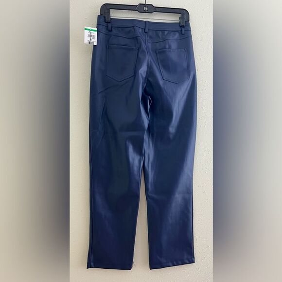 005 New Halogen® 5-Pocket Faux Leather Pants in Classic Blue Size 4 - Picture 3 of 9